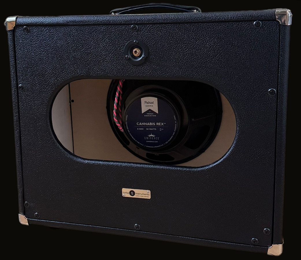 1×12 black cabinet — back, Eminence Cannabis Rex speaker
