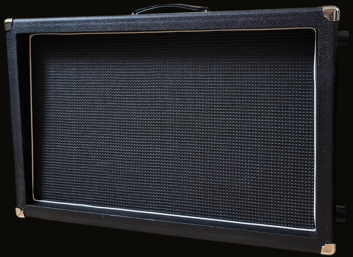 2×12 black cabinet, chrome corners — front